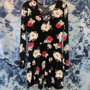 Black Floral Cocktail Dress